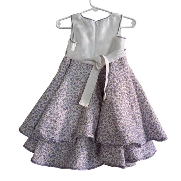 VTG B.T. Kids Dress Floral Lavender White Sleeveless Toddler Girl 2T - Picture 4 of 6